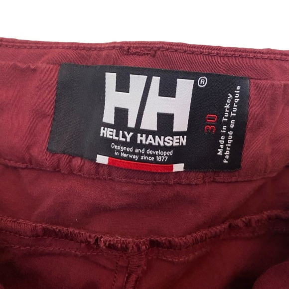 Helly Hansen Shorts Club Chino Women's 53047 Burgandy Maroon Soft Size 30 - Picture 2 of 10